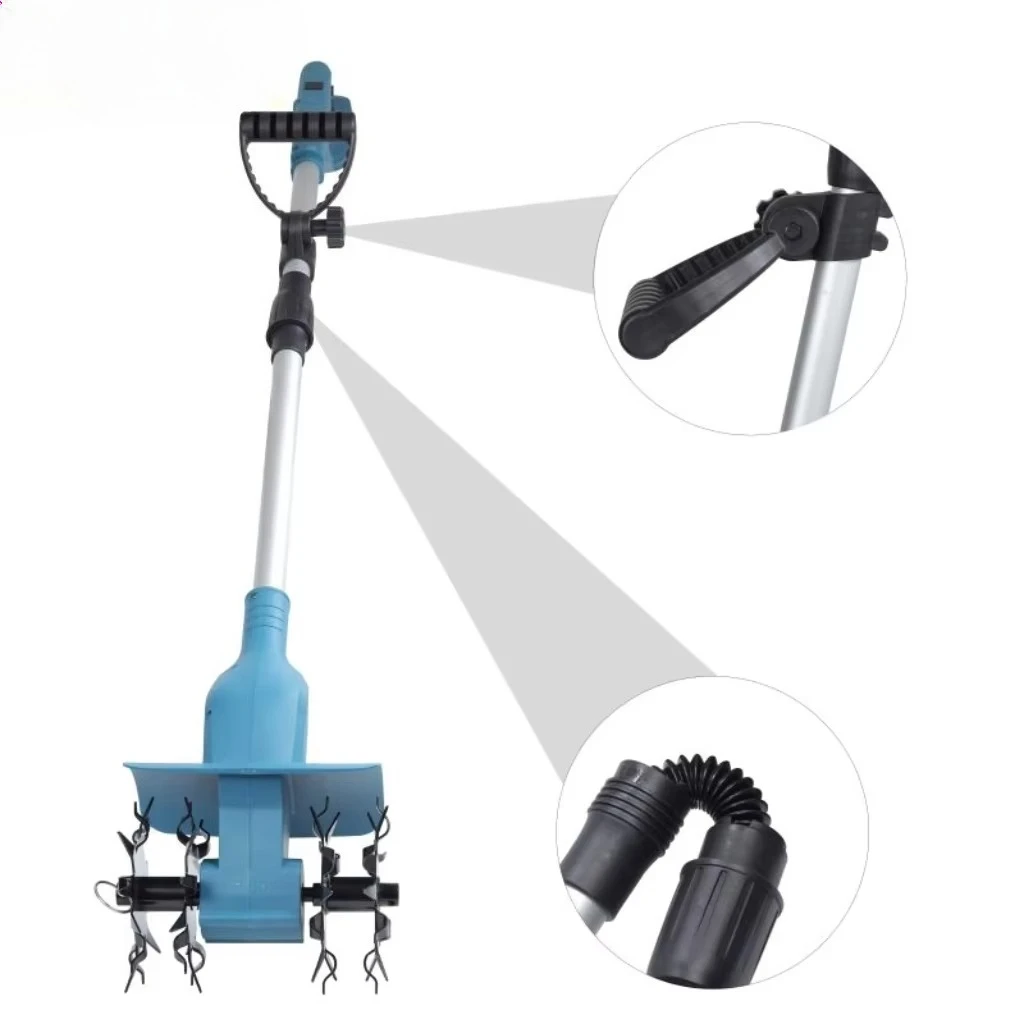 Cordless Lithium Battery Rotary Tiller, lightweight garden tool for plowing soil, weeding & lawn maintenance.
Cordless Lithium Battery Rotary Tiller, lightweight garden tool for plowing soil, weeding & lawn maintenance.