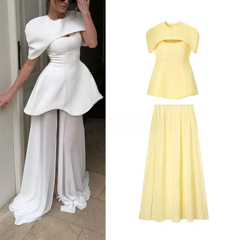 Новый осенний женский модный комплект, круглая юбка трапециевидной формы с маленькими плечами и высокой талией, жилет, футболка с квадратным воротником...
Новый осенний женский модный комплект, круглая юбка трапециевидной формы с маленькими плечами и высокой талией, жилет, футболка с квадратным воротником...