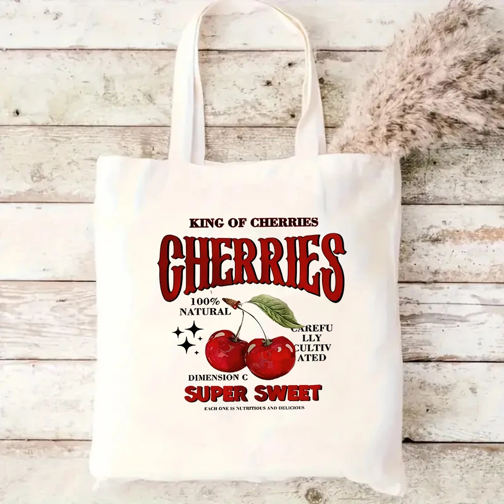 King Of Cherries Canvas Tote Bag Vintage Style Shoulder Bag
King Of Cherries Canvas Tote Bag Vintage Style Shoulder Bag