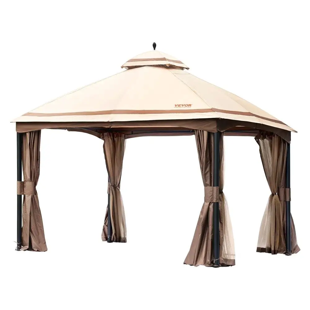 Outdoor for patio Gazebo Shelter for 10 -12 People 10x13FT with Mosquito Netting Metal Frame PU Coated 180G Polyester Fabric
Outdoor for patio Gazebo Shelter for 10 -12 People 10x13FT with Mosquito Netting Metal Frame PU Coated 180G Polyester Fabric