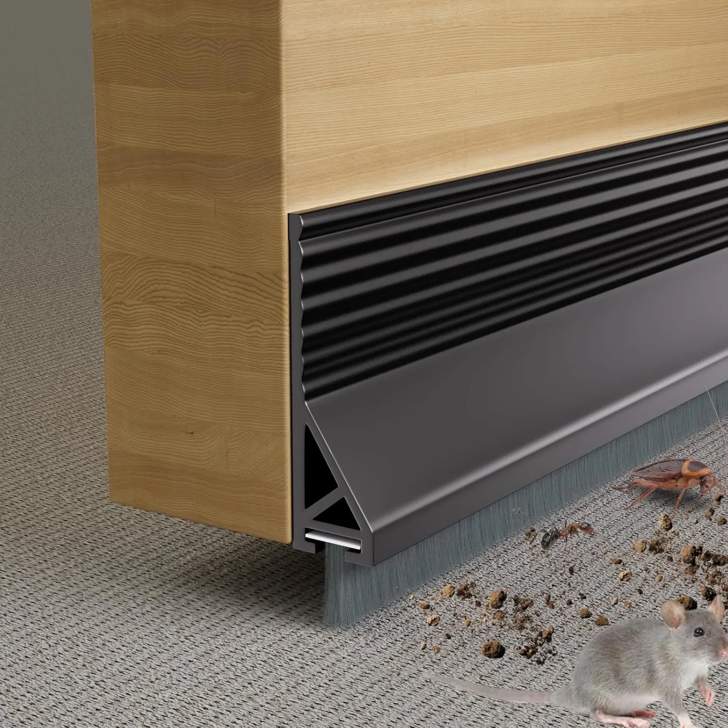 39"x2 Under Door Draft Stopper with Brush, Bottom of Door Sweeps for Exterior & Interior, Gap Filler Sound Blocker Seal Strip, Draft Guard Dust Stopper (Black)
39"x2 Under Door Draft Stopper with Brush, Bottom of Door Sweeps for Exterior & Interior, Gap Filler Sound Blocker Seal Strip, Draft Guard Dust Stopper (Black)