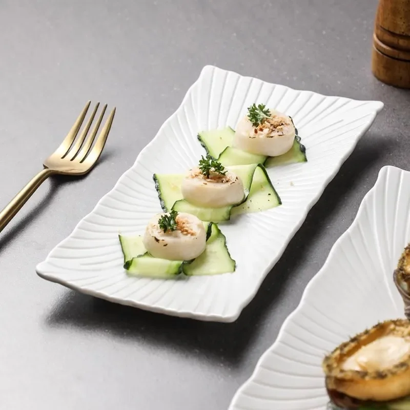 Pure White Ceramic Simple High-end Long Sushi Plate Rectangular Dim Sum Plate Western Food
Pure White Ceramic Simple High-end Long Sushi Plate Rectangular Dim Sum Plate Western Food
