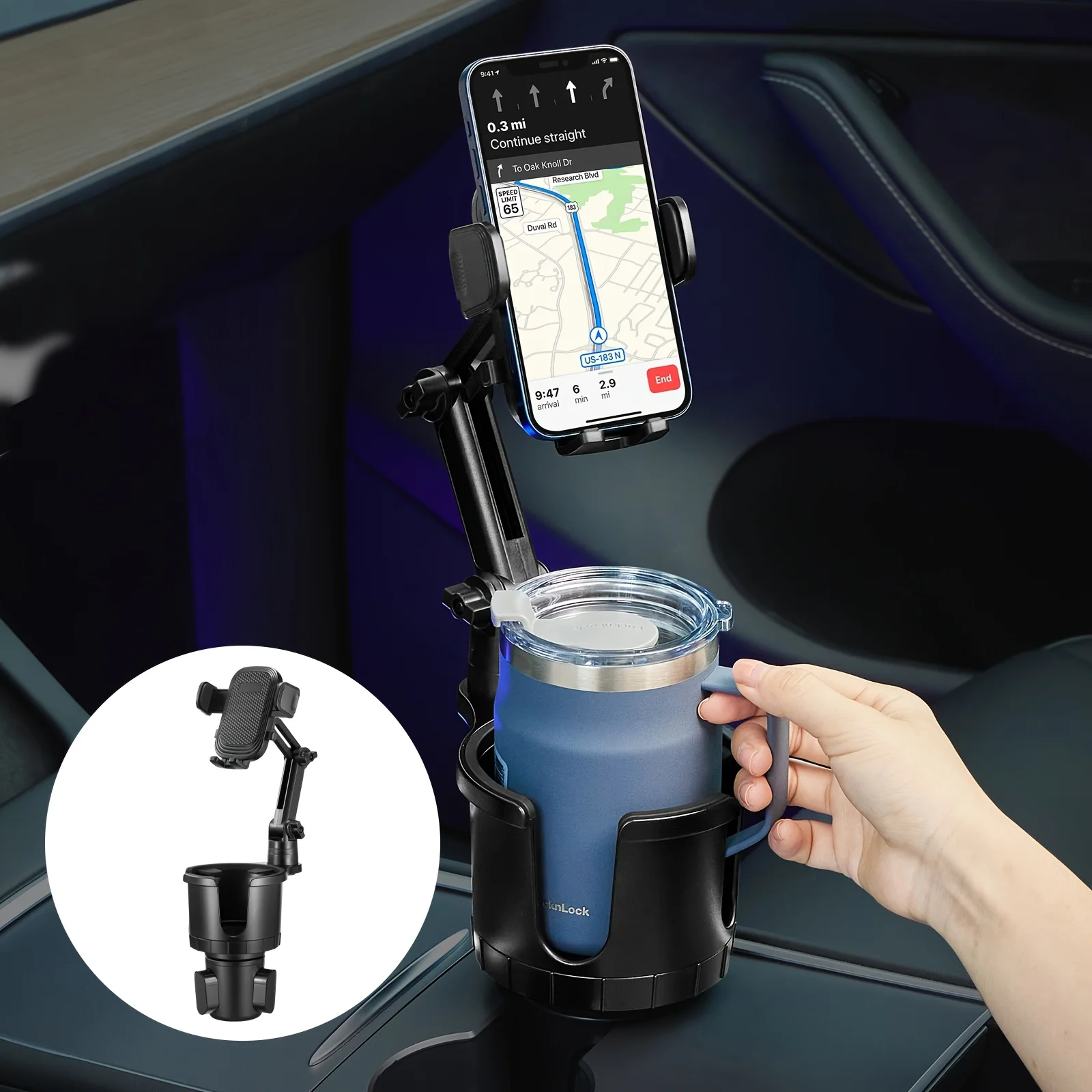 1pc Cup Holder Phone Mount for Car, Upgraded 2in 1 Car Cup Phone Holder Expander with Adjustable Base, 360 Degree Rotation, This Hill Cup Phone Holder for Car Compatible iPhone, Samsung & All Smartphones
1pc Cup Holder Phone Mount for Car, Upgraded 2in 1 Car Cup Phone Holder Expander with Adjustable Base, 360 Degree Rotation, This Hill Cup Phone Holder for Car Compatible iPhone, Samsung & All Smartphones