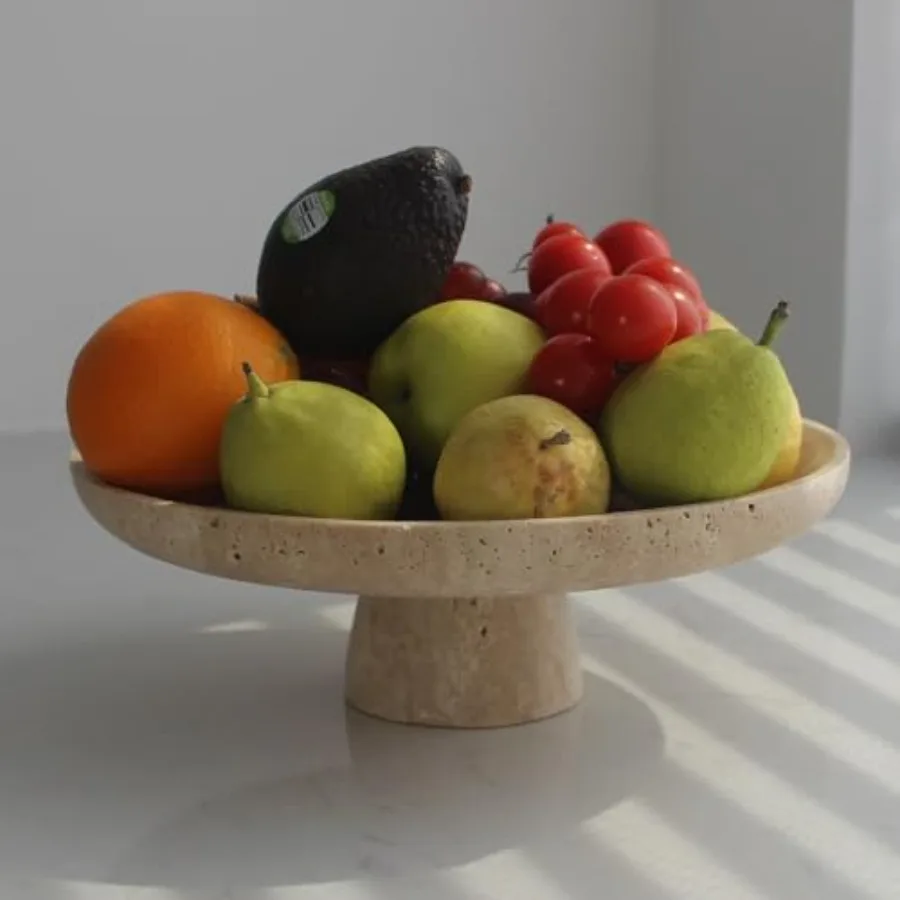 Natural Travertine Fruit Bowl for Kitchen Counter 10.2" Large Decorative Bowl Pedestal for Home Decor Fruits Holder For Dining
Natural Travertine Fruit Bowl for Kitchen Counter 10.2" Large Decorative Bowl Pedestal for Home Decor Fruits Holder For Dining