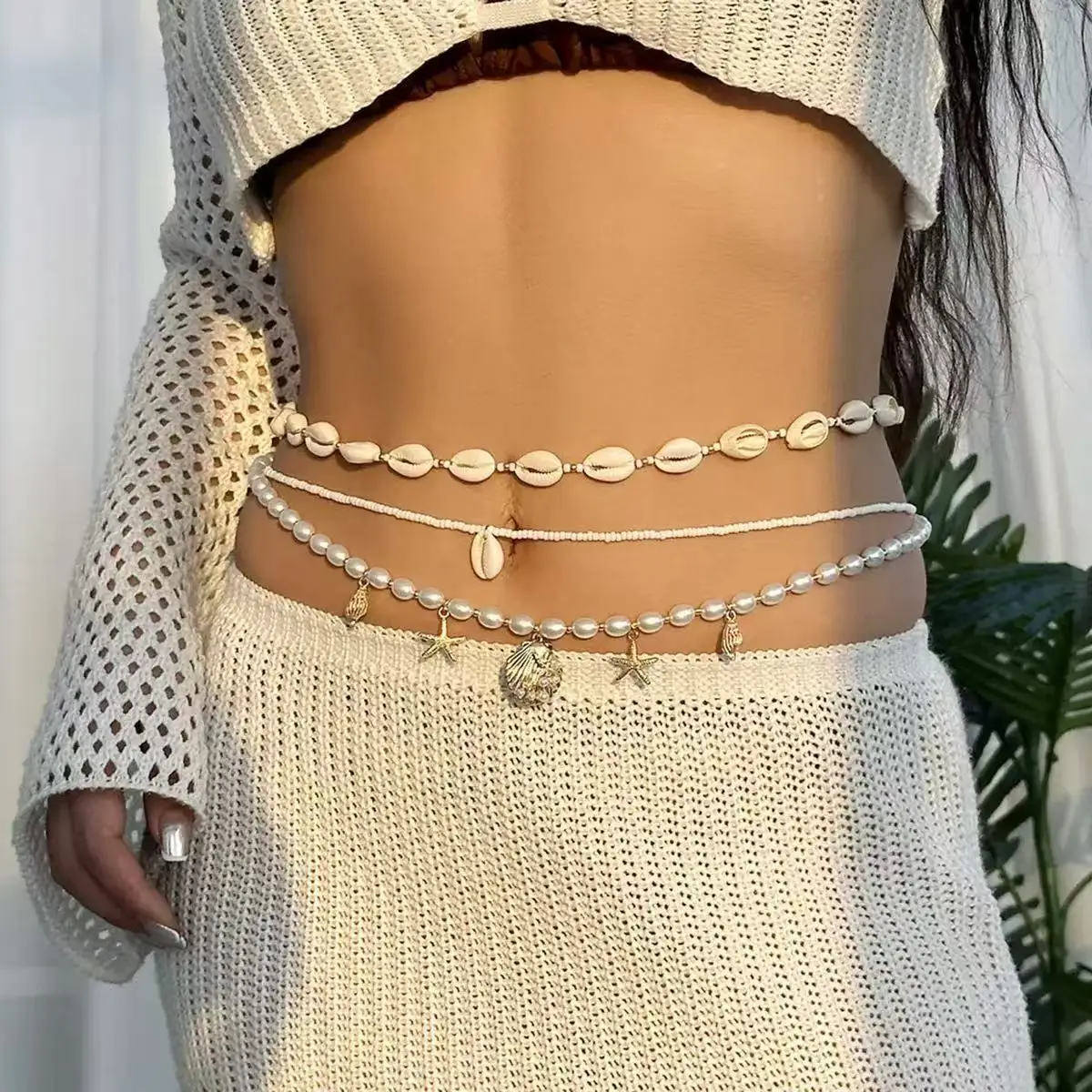 European and American multi-layer bohemian beach wind pearl starfish beaded waist chain sexy shell rice bead waist chain female
European and American multi-layer bohemian beach wind pearl starfish beaded waist chain sexy shell rice bead waist chain female