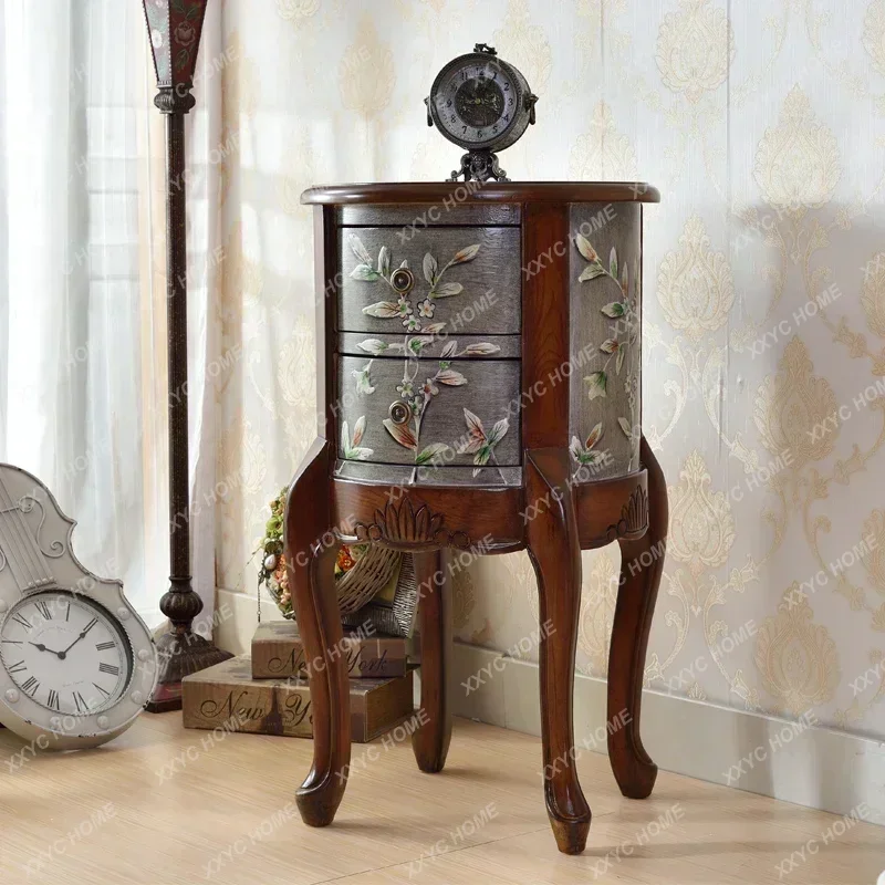 living room solid wood sofa edge corner few retro simple small round table bucket cabinet bedside storage side cabin
living room solid wood sofa edge corner few retro simple small round table bucket cabinet bedside storage side cabin