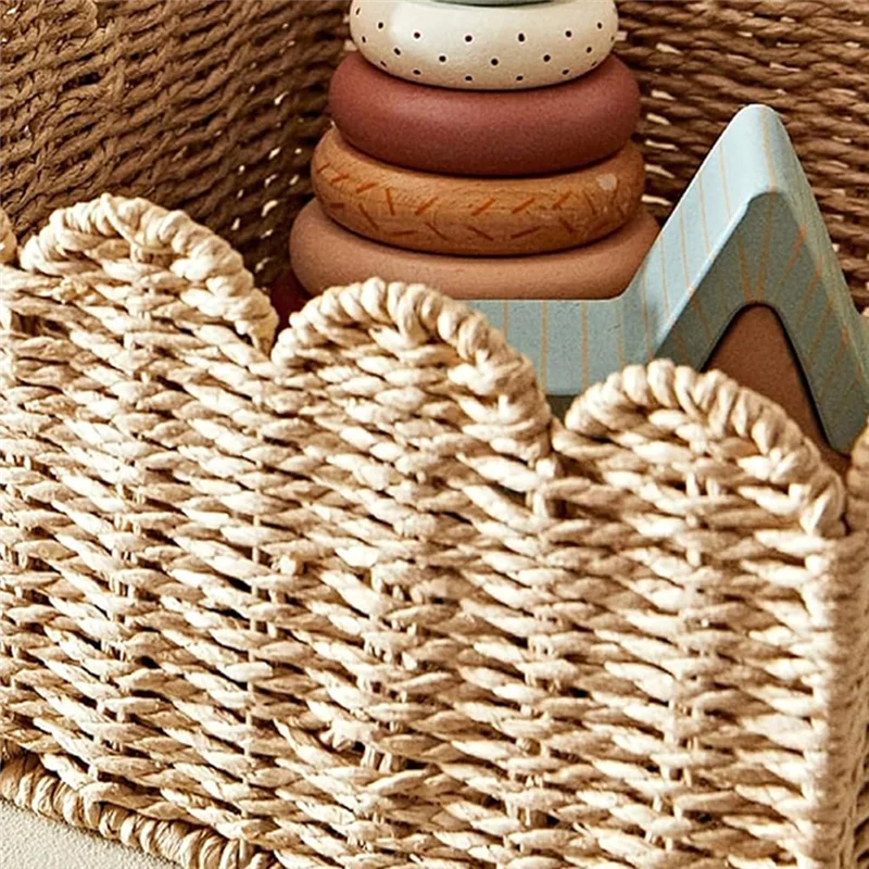 ALIM-Scalloped Edge Basket, Paper Rope Storage Baskets, Hand Woven Baskets For Shelves,Natural Baskets For Organizing
ALIM-Scalloped Edge Basket, Paper Rope Storage Baskets, Hand Woven Baskets For Shelves,Natural Baskets For Organizing