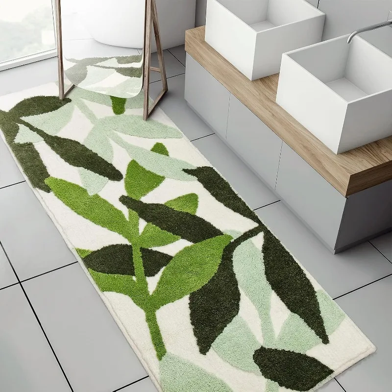 Leaf Bathroom Runner Rug 24x60 Non Slip Long Bathroom Rugs Green Extra Large Bath Runner Rugs for Bathroom Microfiber
Leaf Bathroom Runner Rug 24x60 Non Slip Long Bathroom Rugs Green Extra Large Bath Runner Rugs for Bathroom Microfiber