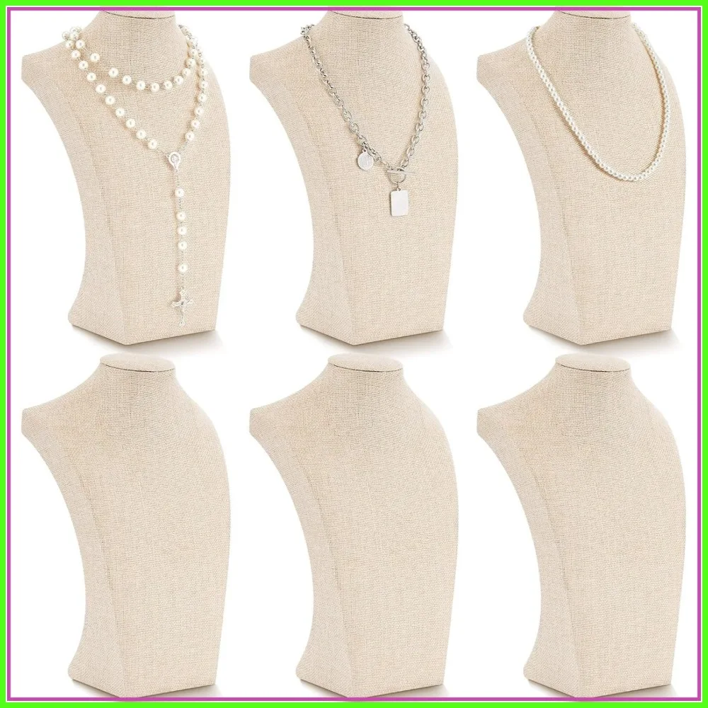 6 Pcs Linen Necklace Display Bust Jewelry Holder Stand for Retail Shows (11.4 x 6.9 Inch)
6 Pcs Linen Necklace Display Bust Jewelry Holder Stand for Retail Shows (11.4 x 6.9 Inch)