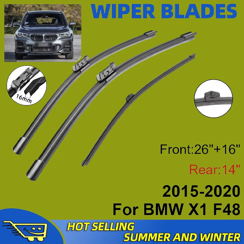 3PCS For BMW X1 F48 2015-2020 26" + 16"+ 14" Front Rear Wiper Blades Windshield Windscreen Window Cutter Accessories
3PCS For BMW X1 F48 2015-2020 26" + 16"+ 14" Front Rear Wiper Blades Windshield Windscreen Window Cutter Accessories