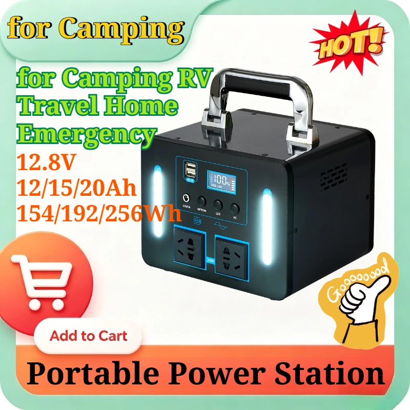 New 256Wh 500W LiFePO4 Portable Power Station 12.8V 12/15/20Ah 154/192/256Wh Backup Battery for Camping RV Travel Home Emergency
New 256Wh 500W LiFePO4 Portable Power Station 12.8V 12/15/20Ah 154/192/256Wh Backup Battery for Camping RV Travel Home Emergency