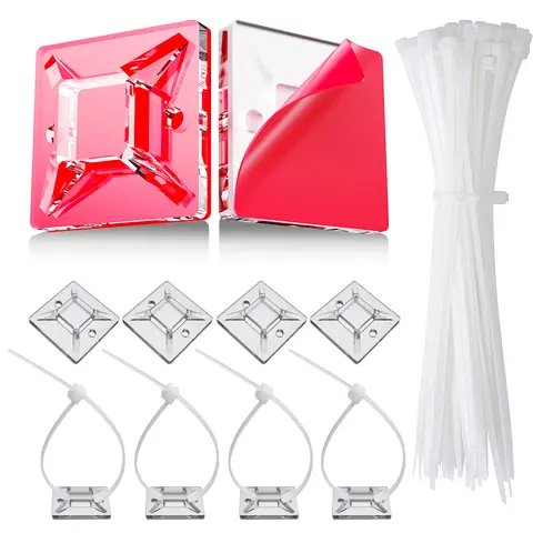 Attaches de câble auto-adhésives en Nylon, 50/100/150 pièces, organisateur de fixation de fil, fixateurs, système de gestion de câbles facile, réutilisable et Durable