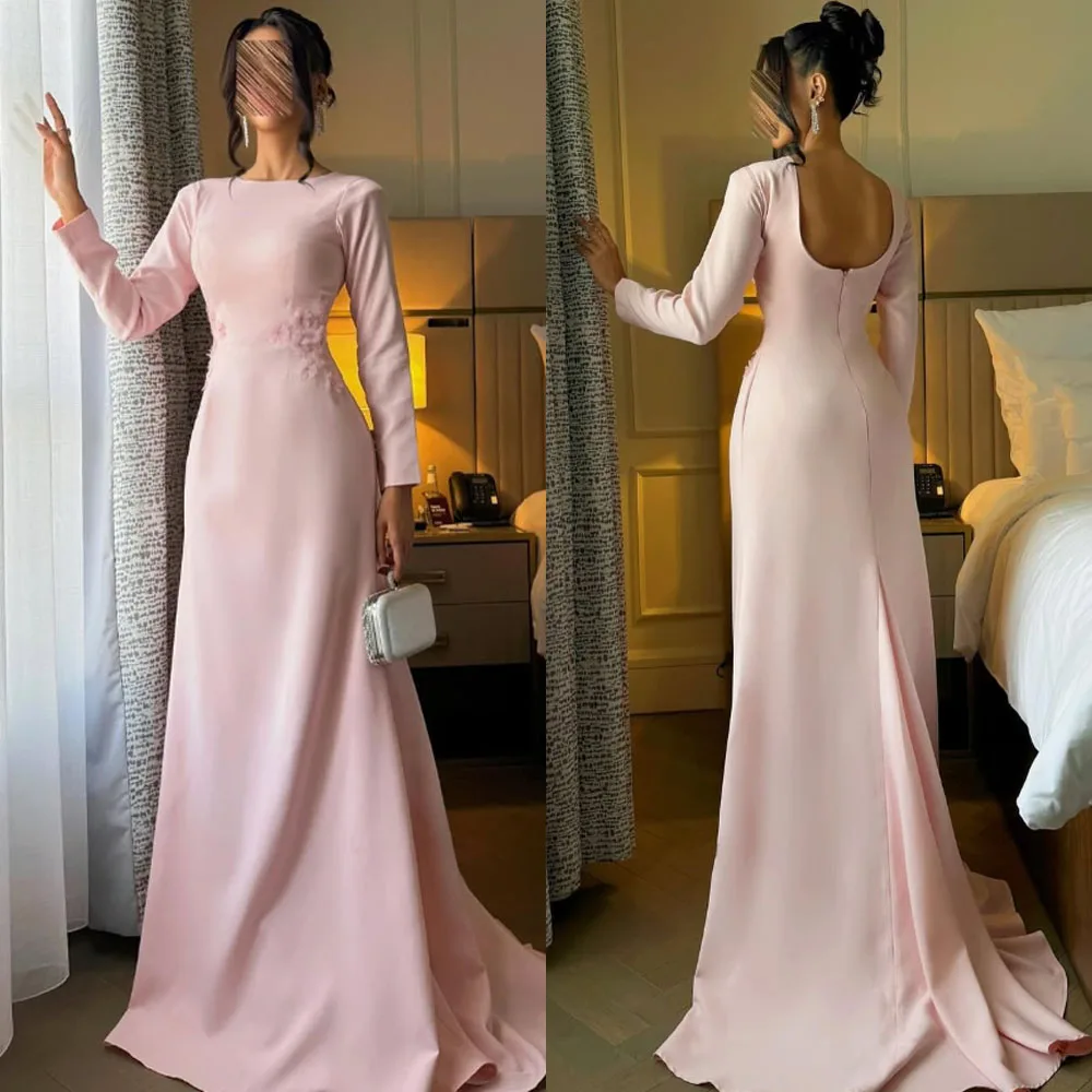 Customized High Quality Full Sleeves Backless Floor Length Sweep Train Pink A-line Evening Vestidos Para Casamento Convidados
Customized High Quality Full Sleeves Backless Floor Length Sweep Train Pink A-line Evening Vestidos Para Casamento Convidados