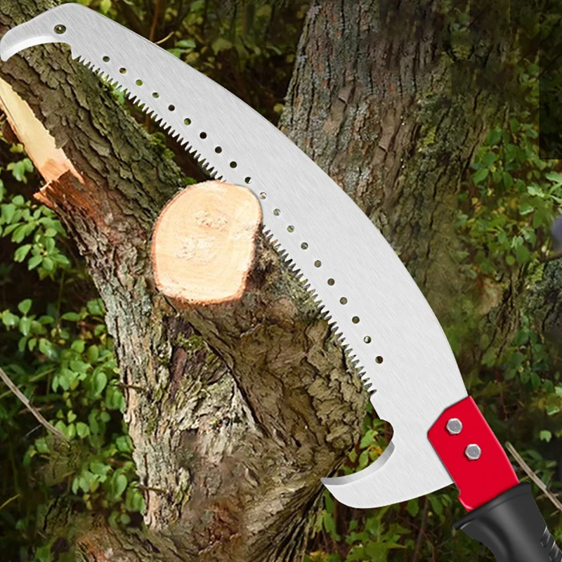 Double-hooked hand saw, SK5 steel, non-slip handle, for cutting branches and wood, gardening saw, 8mm screw for extending
Double-hooked hand saw, SK5 steel, non-slip handle, for cutting branches and wood, gardening saw, 8mm screw for extending