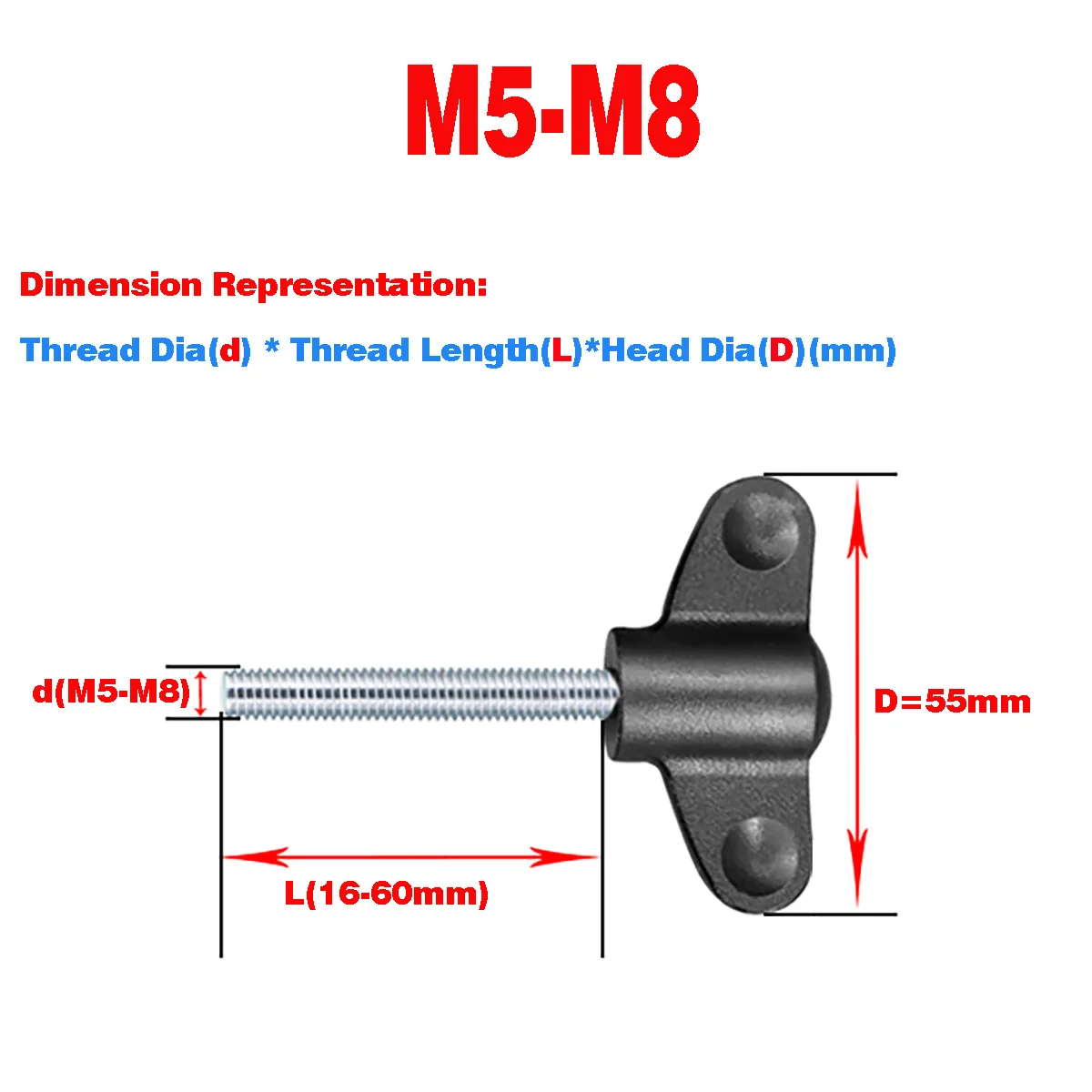 M5 M6 M8 Rubber Head 55# Butterfly Handle Screw / Carbon Steel Hand Screw
M5 M6 M8 Rubber Head 55# Butterfly Handle Screw / Carbon Steel Hand Screw