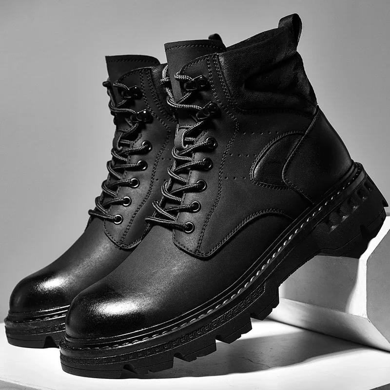 Высокие мужские ботинки, кожаная обувь, модные мотоциклетные ботильоны для мужчин, зимние ботинки, мужская обувь на шнуровке, Botas Hombre
Высокие мужские ботинки, кожаная обувь, модные мотоциклетные ботильоны для мужчин, зимние ботинки, мужская обувь на шнуровке, Botas Hombre