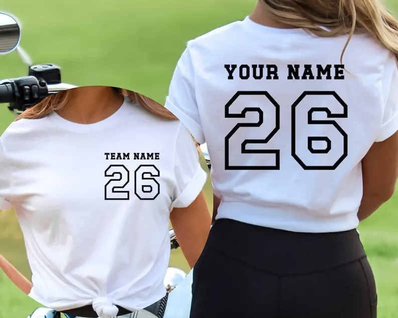 Women Customized Name and Back Number Shirts Personalized Sports Team Tee Design Your Own Team Name Logo Cotton Comfort Shirts
Women Customized Name and Back Number Shirts Personalized Sports Team Tee Design Your Own Team Name Logo Cotton Comfort Shirts