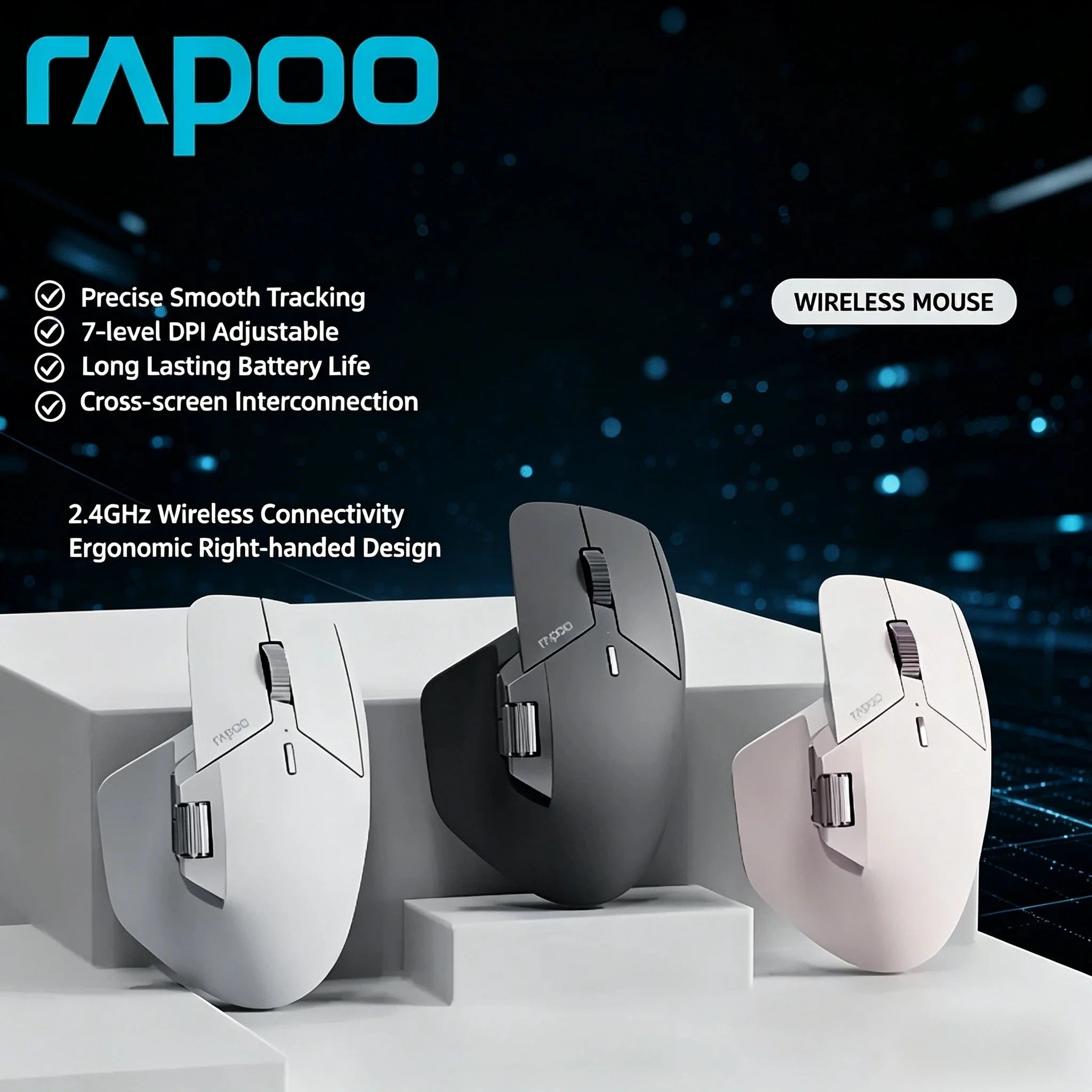 Rapoo MT760 Series Rechargeable Multi-mode Bluetooth Wireless Mouse Ergonomic 4000 DPI Support 4 Devices MT760 MT760Mini Gift
Rapoo MT760 Series Rechargeable Multi-mode Bluetooth Wireless Mouse Ergonomic 4000 DPI Support 4 Devices MT760 MT760Mini Gift