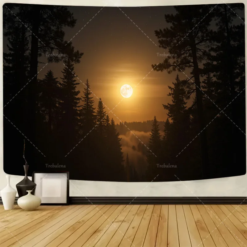 1pc Wall Tapestry "Mystic Moonlit Forest Tapestry - Night Sky & Pine Trees Wall Art"
1pc Wall Tapestry "Mystic Moonlit Forest Tapestry - Night Sky & Pine Trees Wall Art"