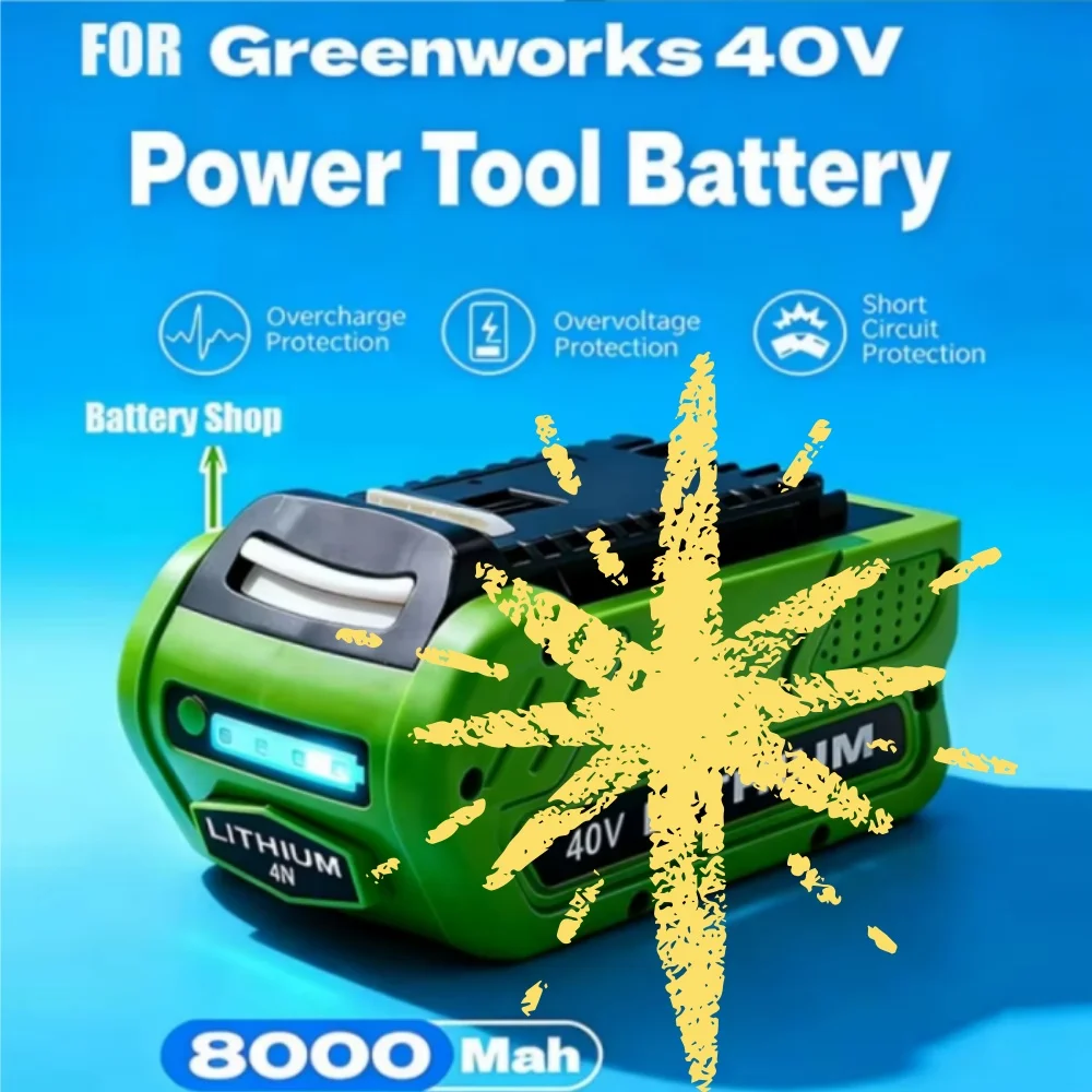 FGreenWorks 40Volt G-MAX Lithium-Ion Battery Replacement 8000mAh 6000mAh High Capacity for 29252 20202 22262 27062 Power To
FGreenWorks 40Volt G-MAX Lithium-Ion Battery Replacement 8000mAh 6000mAh High Capacity for 29252 20202 22262 27062 Power To
