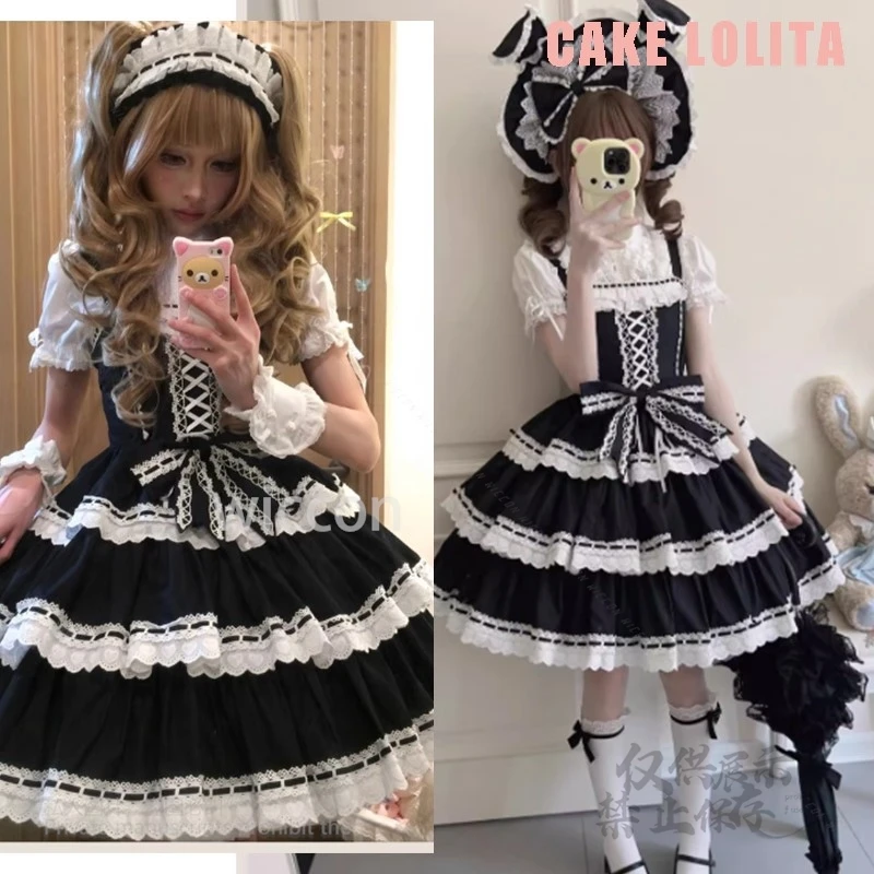 Sweet Lolita Princess Lolita Doll Feeling Dress Cute Bow Elegant Party Dress old-fashioned three-piece Lace Bow Halter Dress Jsk
Sweet Lolita Princess Lolita Doll Feeling Dress Cute Bow Elegant Party Dress old-fashioned three-piece Lace Bow Halter Dress Jsk