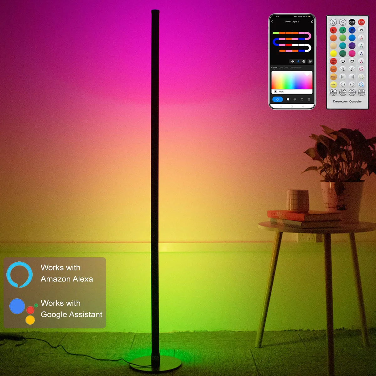 120 CM Round Base RGB LED Strip Light Bar with Remote Dimmer Floor Lamp Bedroom Mood Light for Gaming Living Room Home Decor
120 CM Round Base RGB LED Strip Light Bar with Remote Dimmer Floor Lamp Bedroom Mood Light for Gaming Living Room Home Decor