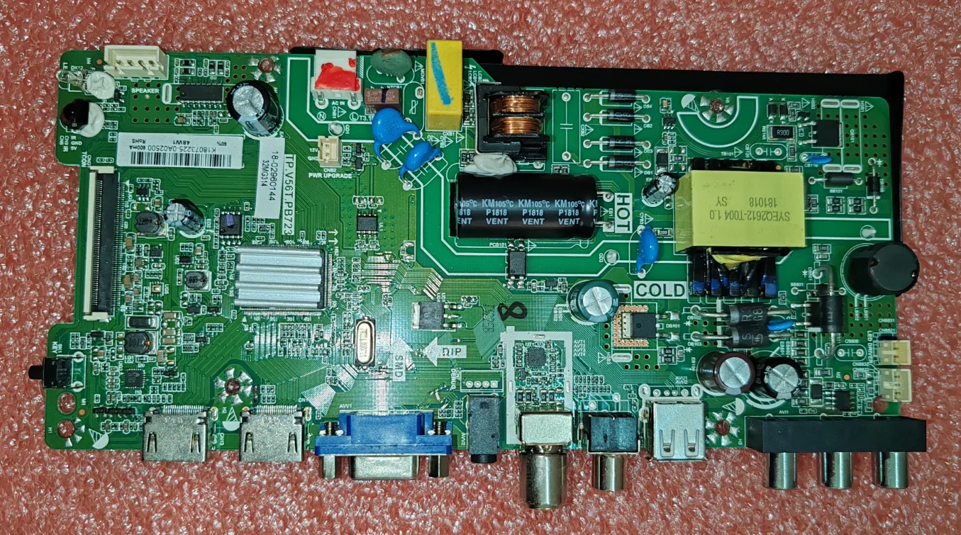TP.V56T.PB723 Three in one TV motherboard, tested well, physical photo for 32MG314 600MA 48w
TP.V56T.PB723 Three in one TV motherboard, tested well, physical photo for 32MG314 600MA 48w