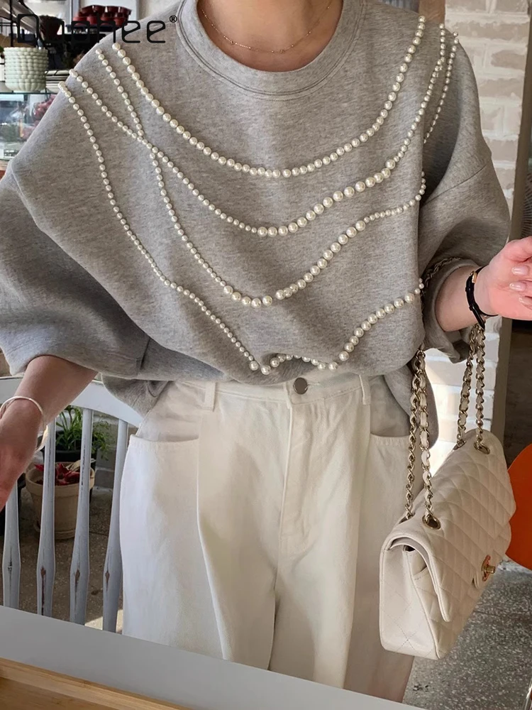 Heavy Industry Bead Short Sleeve T-Shirt Summer New French Fashion Loose Casual Top Solid Color Versatile Oversized T Shirt
Heavy Industry Bead Short Sleeve T-Shirt Summer New French Fashion Loose Casual Top Solid Color Versatile Oversized T Shirt