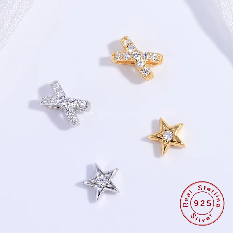 S925 Sterling Silver X Shape Star Spacer Bead,For Jewelry Making DIY Fashion Charms Bracelet Necklac Accessories SZ81
S925 Sterling Silver X Shape Star Spacer Bead,For Jewelry Making DIY Fashion Charms Bracelet Necklac Accessories SZ81