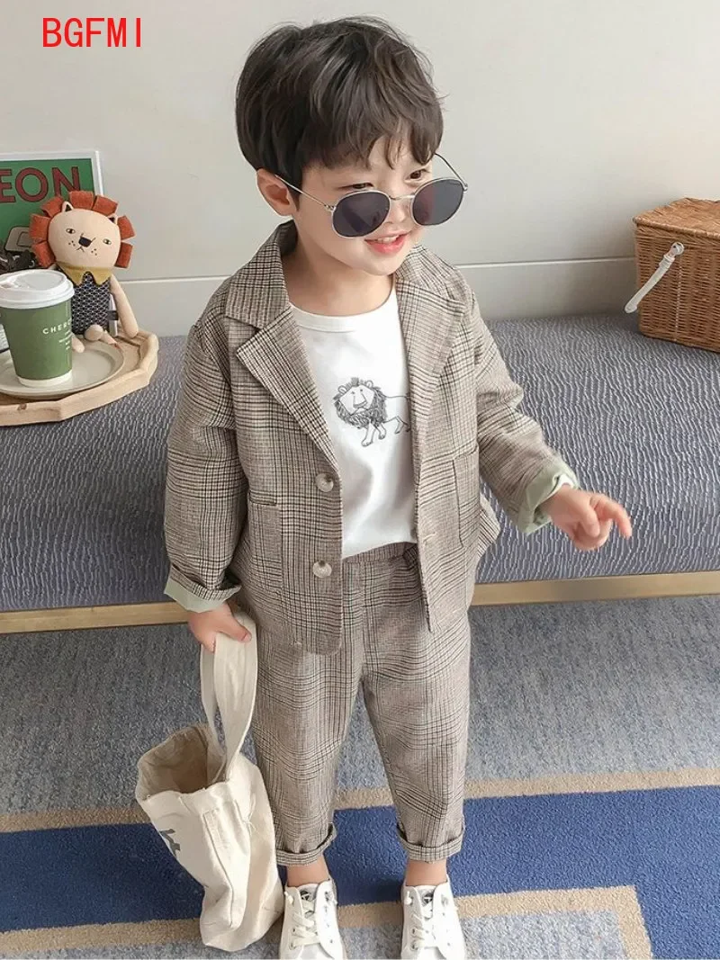 Spring Autumn children's clothing Suit Kids Clothes Boys V-Neck Tops + pants 2 piece set Plaid Formal wear 2-10Y Thin Outerwear
Spring Autumn children's clothing Suit Kids Clothes Boys V-Neck Tops + pants 2 piece set Plaid Formal wear 2-10Y Thin Outerwear