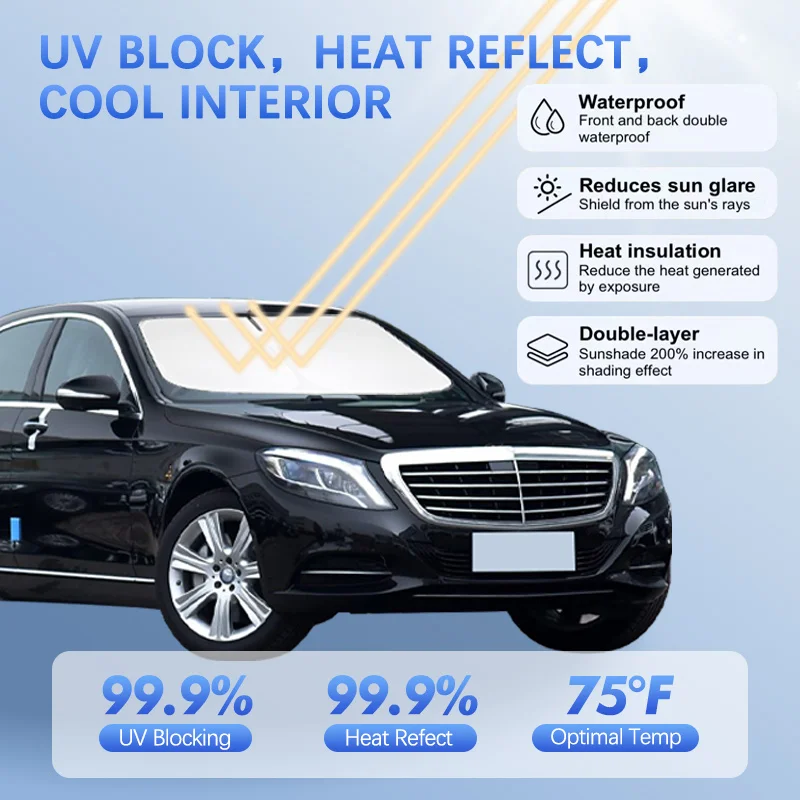 Car Windshield Sun Shade For Mercedes Benz S Class W222 S320 Sunshade Sun Visor Protector Blocks UV Rays Summer Car Accessories
Car Windshield Sun Shade For Mercedes Benz S Class W222 S320 Sunshade Sun Visor Protector Blocks UV Rays Summer Car Accessories