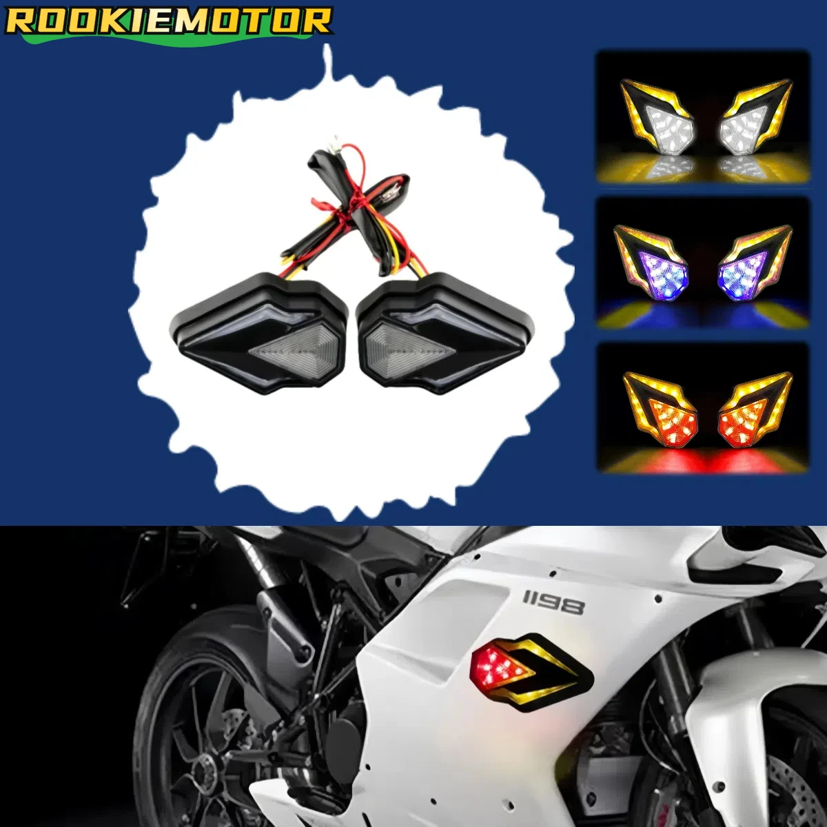 2PCS Motorcycle 12V LED Turn Signals Tail Flasher Flowing Water Signal Lights Universal
2PCS Motorcycle 12V LED Turn Signals Tail Flasher Flowing Water Signal Lights Universal