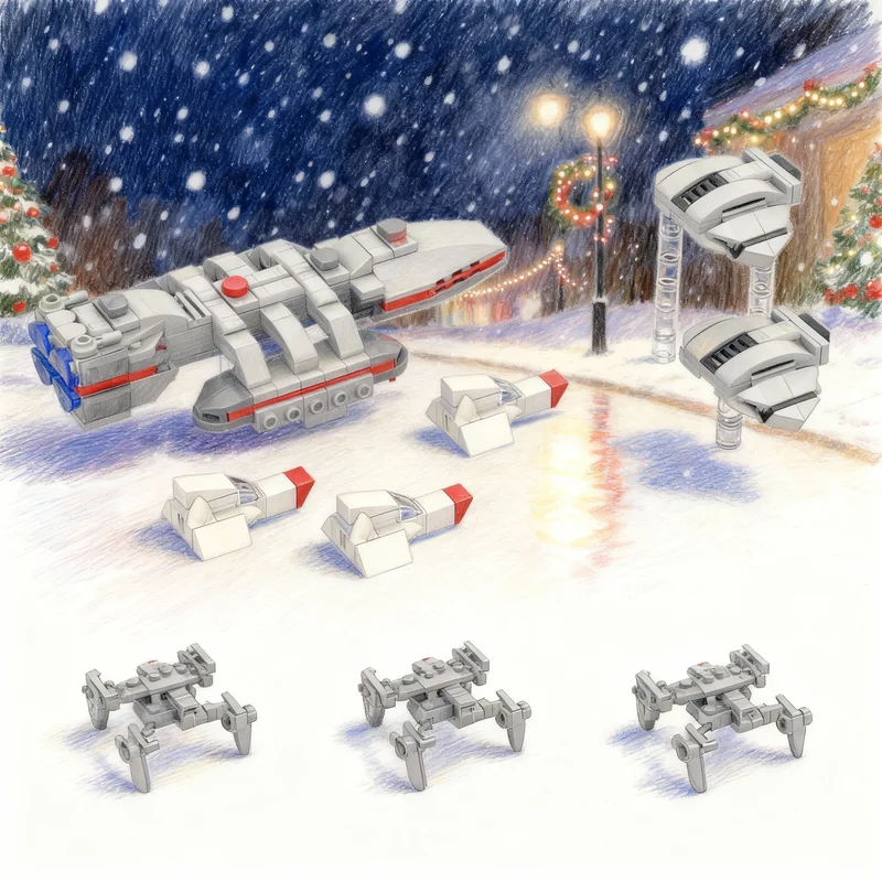 438pcs MOC Space Battlestar Galactica Microcale Model Building Blocks Construction Toy Festival Gifts Idea Education Brick
438pcs MOC Space Battlestar Galactica Microcale Model Building Blocks Construction Toy Festival Gifts Idea Education Brick