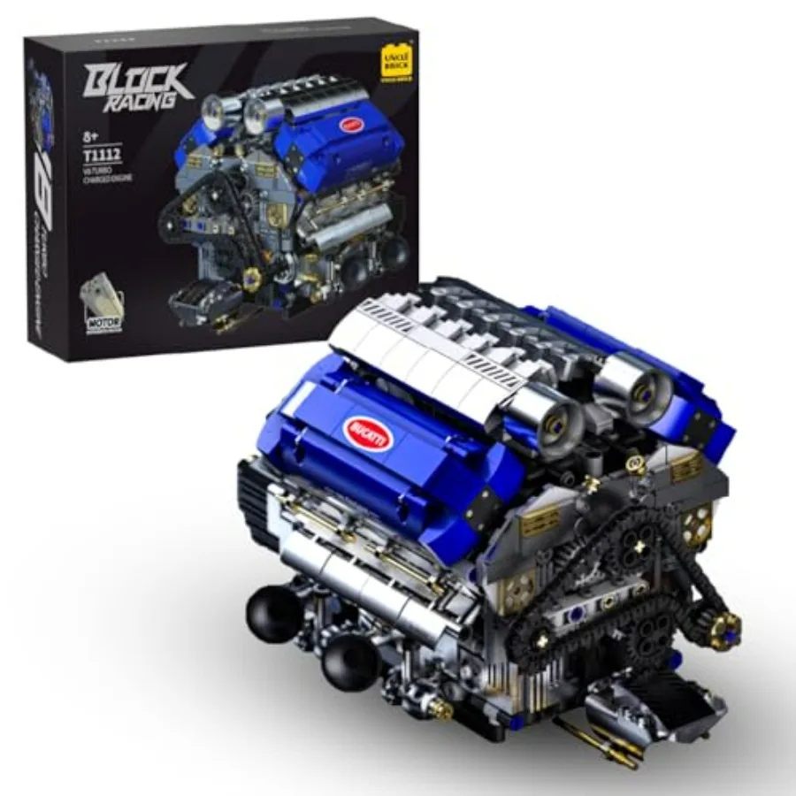 Car enthusiast gift: motorized V8 engine model kit with visible chain cylinder linkage, metal and plastic construction, black a
Car enthusiast gift: motorized V8 engine model kit with visible chain cylinder linkage, metal and plastic construction, black a