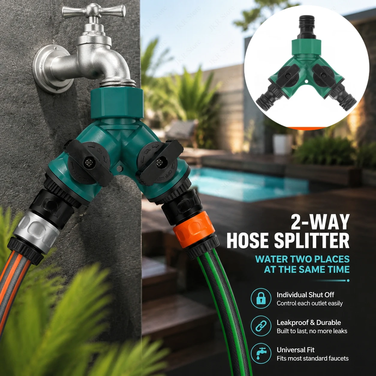 Water Hose Garden Splitter Connector with Shut Off Valve for Irrigation Flower Beds Plant Landscaping Outdoor Gardening
Water Hose Garden Splitter Connector with Shut Off Valve for Irrigation Flower Beds Plant Landscaping Outdoor Gardening