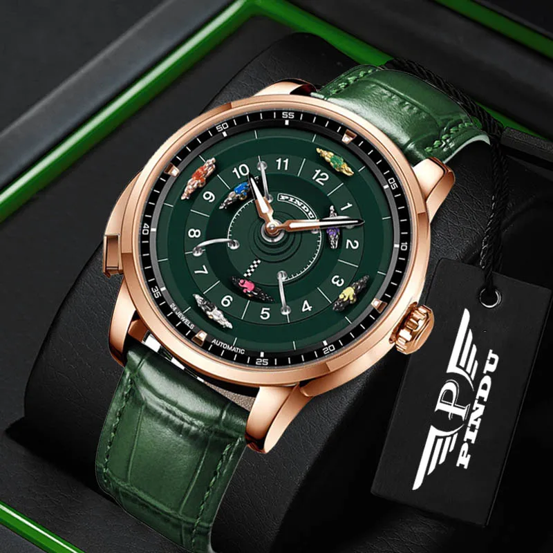 PINDU New Original Design Competitive Horse Racing Watches NH35A Sapphire Stainless Steel Luminous Leather Mechanical Watch Men
PINDU New Original Design Competitive Horse Racing Watches NH35A Sapphire Stainless Steel Luminous Leather Mechanical Watch Men