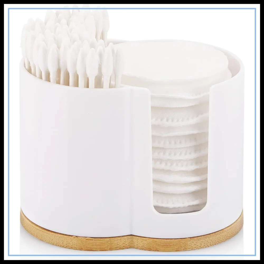 2-Grid Cotton Swab Dispenser, Round Pads Holder for Bathroom Organizer, Plastic, White
2-Grid Cotton Swab Dispenser, Round Pads Holder for Bathroom Organizer, Plastic, White