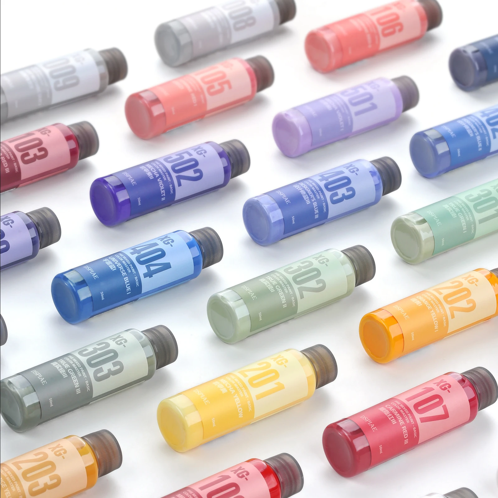 DSPIAE XG Series Pre Mixed Paint - Basic Color Master 50ML Water-based Paint for Spraying/Hand Painted Model Coloring Pigments
DSPIAE XG Series Pre Mixed Paint - Basic Color Master 50ML Water-based Paint for Spraying/Hand Painted Model Coloring Pigments