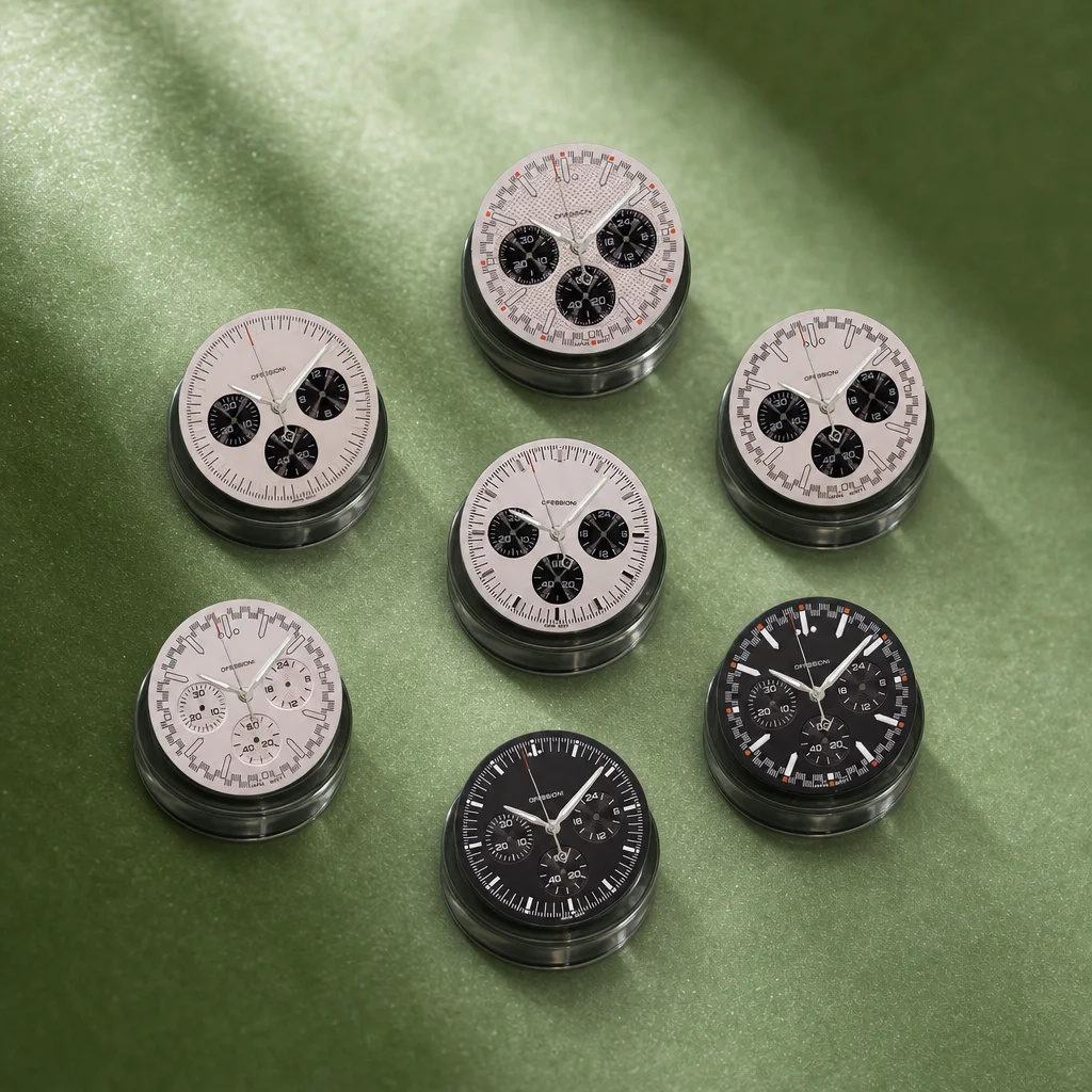 NH 32.5mm S Logo DTN Panda Dial for VK63 Movement - Green Luminous Men's Watch | Professional Watch Modification Accessories
NH 32.5mm S Logo DTN Panda Dial for VK63 Movement - Green Luminous Men's Watch | Professional Watch Modification Accessories