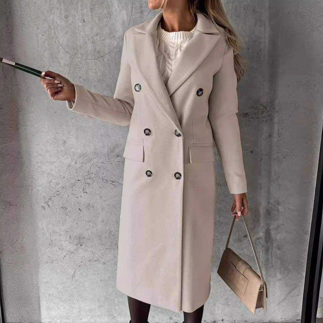 Spring New Fashion Women’s Casual Trendy Solid Color Double-breasted Long Sleeve Mid Calf Length Coats Female Clothes Coats Tops
Spring New Fashion Women’s Casual Trendy Solid Color Double-breasted Long Sleeve Mid Calf Length Coats Female Clothes Coats Tops