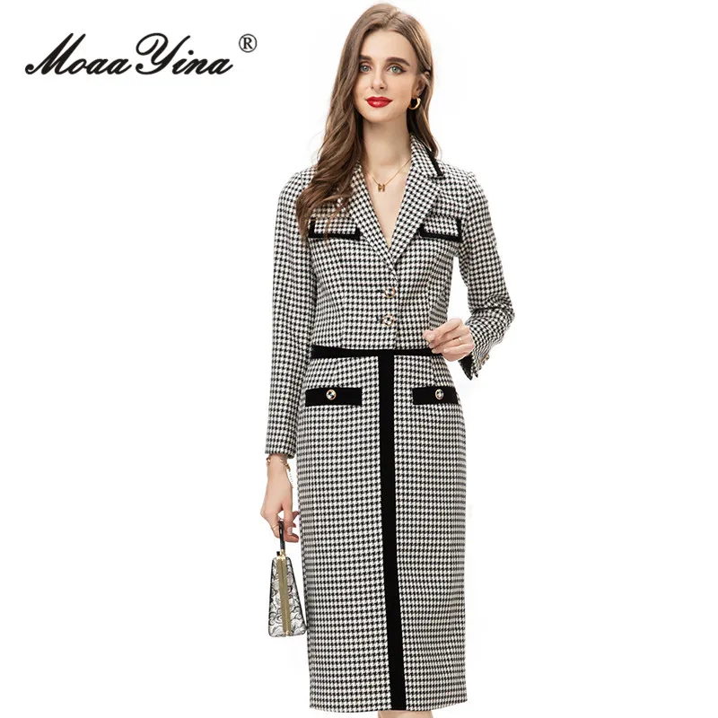 MoaaYina Winter Fashion Runway Vintage Plaid Skirt Set Women Lapel Button Pockets Slim Coats+Package Buttocks Skirt 2 Pieces Set
MoaaYina Winter Fashion Runway Vintage Plaid Skirt Set Women Lapel Button Pockets Slim Coats+Package Buttocks Skirt 2 Pieces Set