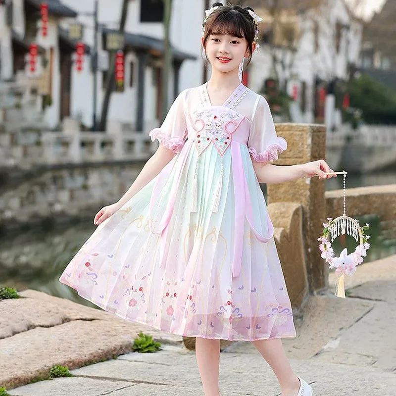 Girls' Hanfu Dress Summer 2025 New Children's Chic Antique Slim Printed Children's Clothing Girls' Hanfu Princess Dress
Girls' Hanfu Dress Summer 2025 New Children's Chic Antique Slim Printed Children's Clothing Girls' Hanfu Princess Dress