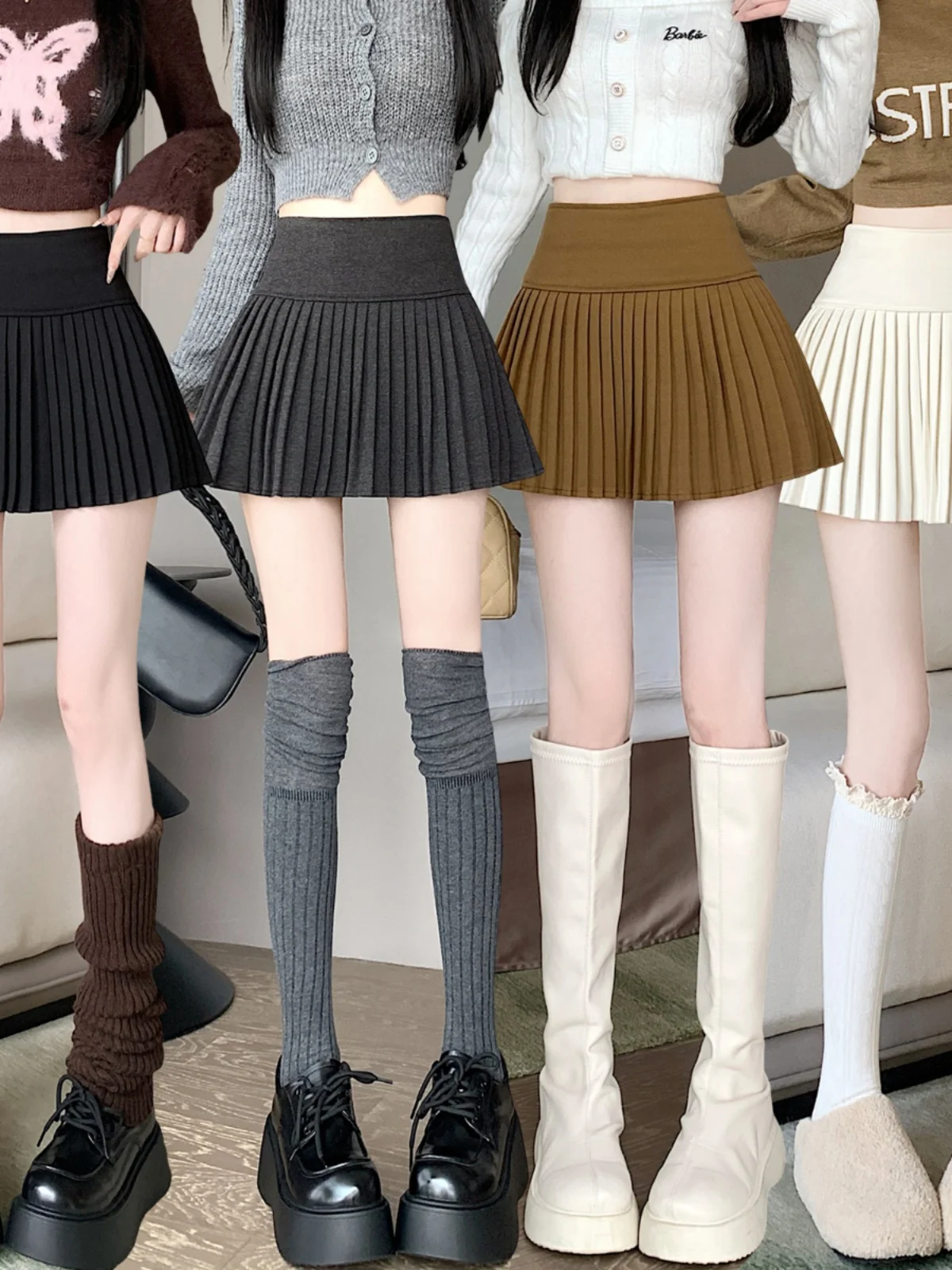 Retro Accordion ort Skirt High Waist Elastic Waist Slimming Color f-length Umbrella Skirt Women's Faion Commute
Retro Accordion ort Skirt High Waist Elastic Waist Slimming Color f-length Umbrella Skirt Women's Faion Commute