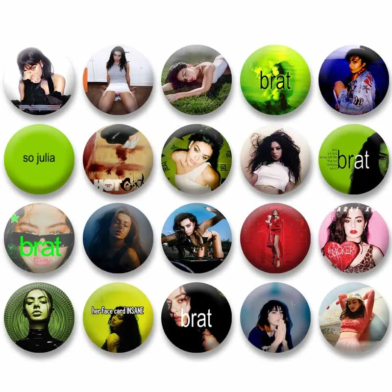 Singer Charli Xcx Badges on Backpack B-brat Lapel Pins Tinplate Round Brooch for Women Men Fashion Jewelry Accessories Fans Gift
Singer Charli Xcx Badges on Backpack B-brat Lapel Pins Tinplate Round Brooch for Women Men Fashion Jewelry Accessories Fans Gift
