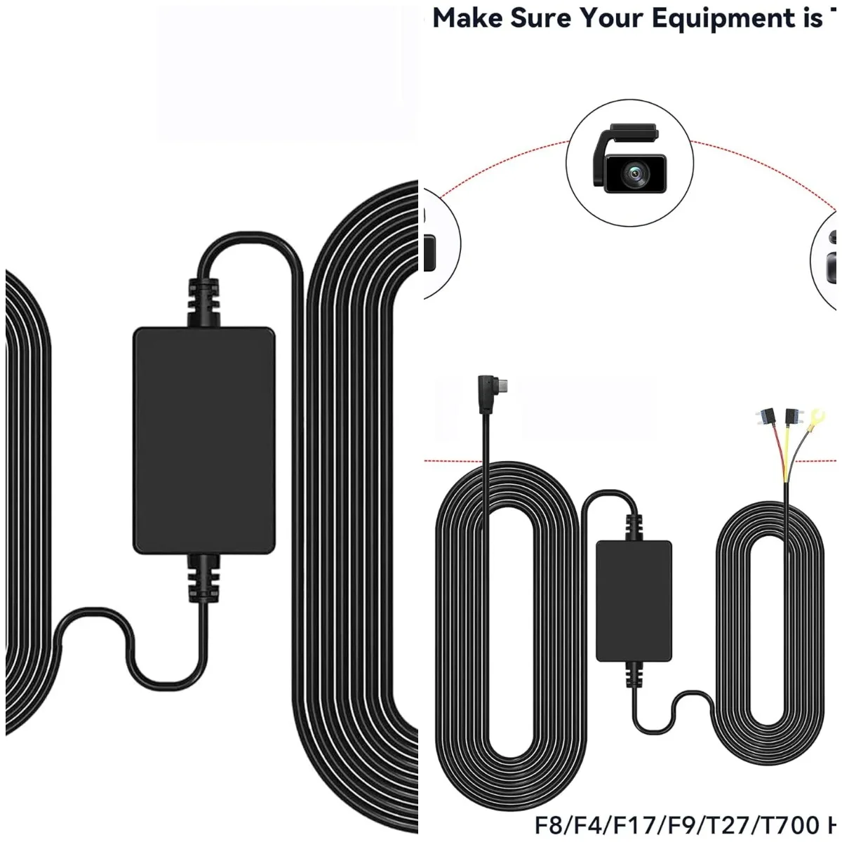21.3ft USB C-Port Hard Wire Kit for F9/F17/T27/T700/F4 Dashcam,Converts 12V-24V to 5V/2.5A Low Voltage Protection
21.3ft USB C-Port Hard Wire Kit for F9/F17/T27/T700/F4 Dashcam,Converts 12V-24V to 5V/2.5A Low Voltage Protection