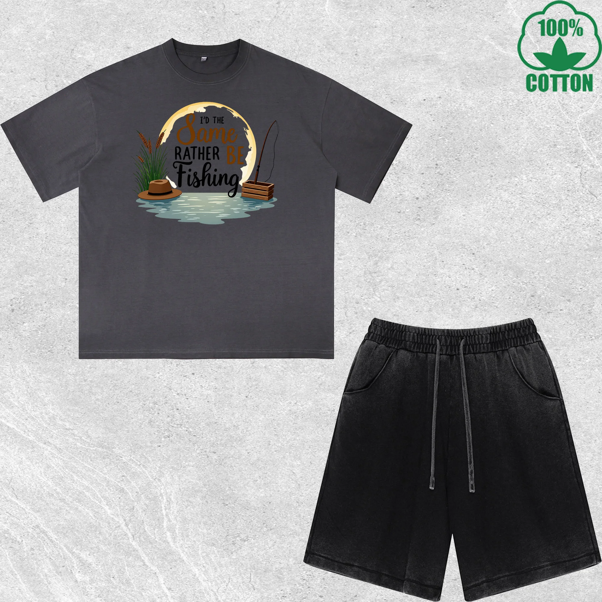 Be Fishing Printed Dirty Wash T-Shirt Shorts Set Multicolor Combo Loose Trendy Fashionable 100%Cotton
Be Fishing Printed Dirty Wash T-Shirt Shorts Set Multicolor Combo Loose Trendy Fashionable 100%Cotton