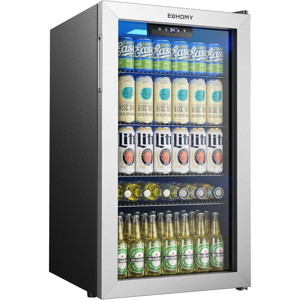 Glass Door Mini Fridge, 128-Can Capacity, Adjustable Shelves for Beverages, Ideal for Home, Bar, Office, Silver
Glass Door Mini Fridge, 128-Can Capacity, Adjustable Shelves for Beverages, Ideal for Home, Bar, Office, Silver