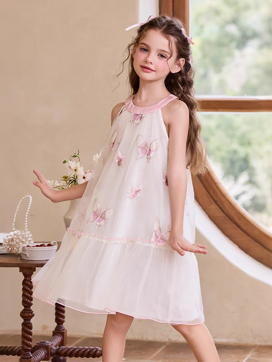 Girl's Summer Dress Butterfly Embroidered Princess Gown with Flowy Tulle Skirt, Elegant Sleeveless Party Dress for Toddlers Kids
Girl's Summer Dress Butterfly Embroidered Princess Gown with Flowy Tulle Skirt, Elegant Sleeveless Party Dress for Toddlers Kids