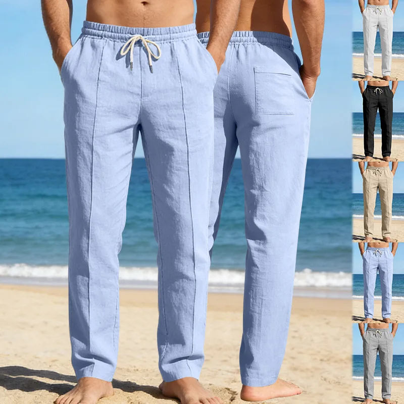 Мужские повседневные свободные дышащие льняные брюки прямого кроя для весны и осени, простые и стильные
Мужские повседневные свободные дышащие льняные брюки прямого кроя для весны и осени, простые и стильные