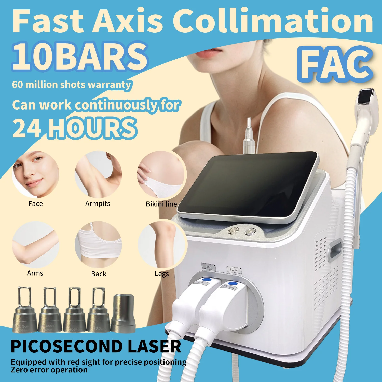 New Soprano Ice FAC 4000W Diode & Pico Laser Multi-Wavelength Beauty Equipment Professional Permanent Hair Removal Tattoo
New Soprano Ice FAC 4000W Diode & Pico Laser Multi-Wavelength Beauty Equipment Professional Permanent Hair Removal Tattoo
